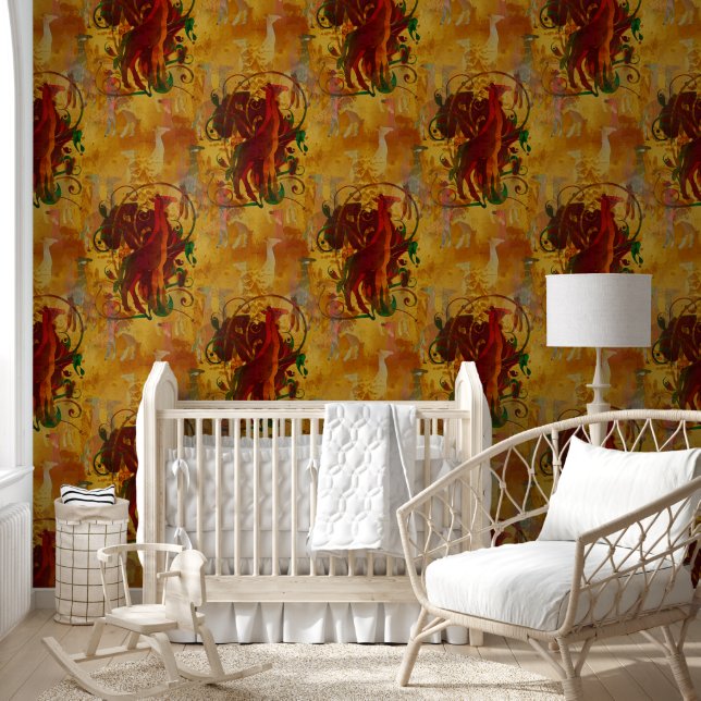 Koel dierlijk patroon - Giraffs 1 Behang (Kinderen)