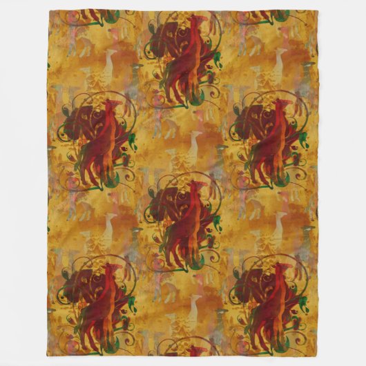 Koel dierlijk patroon - Giraffs 1 Fleece Deken (Voorkant)