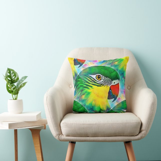 Koel dierlijk patroon - Papegaaivogels 1 Kussen (Stoel)