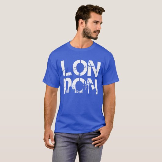 Koel distressed Londen Met bekende landmarks T-shirt (Voorkant volledig)