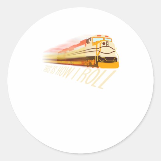 Koel dit zo dat ik de funny rail locomotiv ronde sticker (Voorkant)