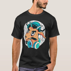 Koel dj-geit met hoofdtelefoon Punk geiteliefdesmu T-shirt