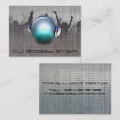 Koel dj metalic visitekaartje met 3D DJ logo. (Voorkant / Achterkant)
