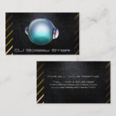 Koel dj zwart visitekaartje met 3D DJ logo. (Voorkant / Achterkant)