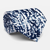 Koel donkerblauw Abstract patroon Stropdas (Opgerold)