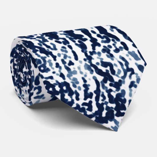 Koel donkerblauw Abstract patroon Stropdas (Opgerold)