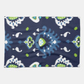 Koel donkerblauw en groene stammenikop theedoek (Horizontaal)