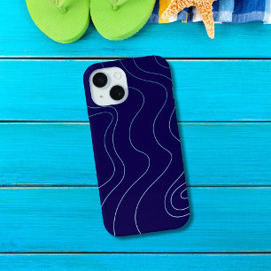 Koel donkerblauw lichtblauw golven iPhone / iPad h 15 Case