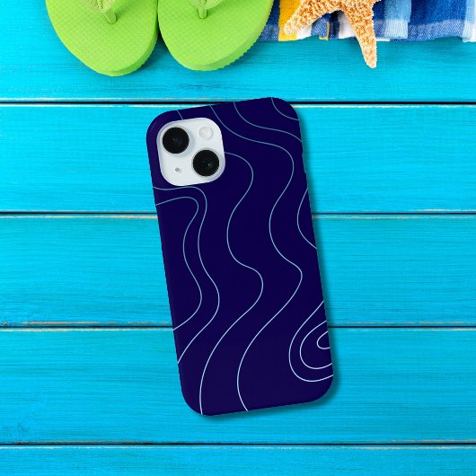 Koel donkerblauw lichtblauw golven iPhone / iPad h Case-Mate iPhone Case