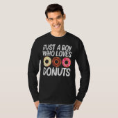 Koel donut art voor Kinder jongens chocolade met s T-shirt (Voorkant volledig)