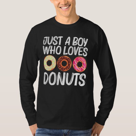 Koel donut art voor Kinder jongens chocolade met s T-shirt (Voorkant)