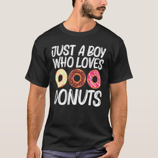 Koel donut art voor Kinder jongens chocolade met s T-shirt (Voorkant)