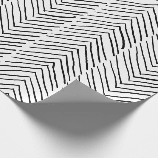 Koel Doodle Handmade Herringbone Boho Minimal Cadeaupapier (Hoek)