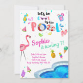 Koel door de Pool Summer Girl Birthday Pool Party Kaart (Voorkant)