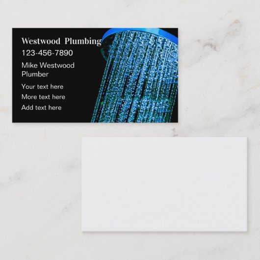 Koel douche waterleiding visitekaartje (Voorkant / Achterkant)