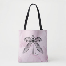 Koel Dragonfly Cottcore Roze Monogram Canvas tas