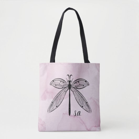 Koel Dragonfly Cottcore Roze Monogram Canvas tas (Voorkant)