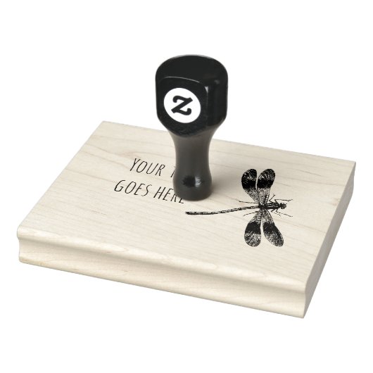 Koel Dragonfly Voeg uw persoonlijke tekst toe Rubberstempel (Stempel)