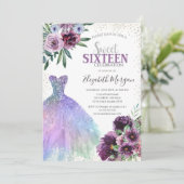 Koel dress, Confetti Violet Flowers Kaart (Staand voorkant)