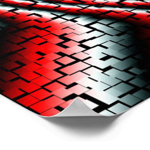 Koel driedimensionale blokjes geweldige zwenkrob poster