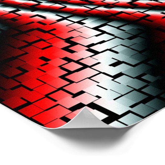 Koel driedimensionale blokjes geweldige zwenkrob poster (Hoek)