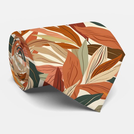 Koel drievoudig blad betegeld patroon stropdas (Opgerold)