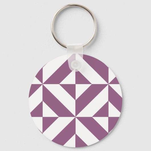 Koel druiven geometrisch deco kubuspatroon sleutelhanger (Voorkant)