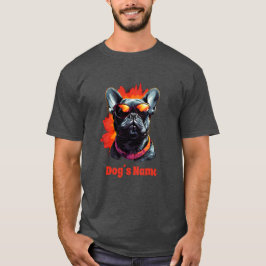 Koel een Franse hond met een zonnebril T-shirt