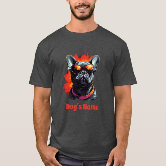 Koel een Franse hond met een zonnebril T-shirt (Voorkant)