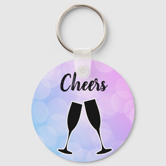 Koel een geweldig Trendy-Paars met jouw naam Sleutelhanger (Voorkant)