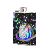 Koel een kolf met kleurrijk melkzuur. heupfles (Links)