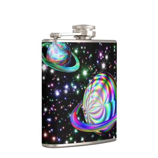 Koel een kolf met kleurrijk melkzuur. heupfles (Rechts)