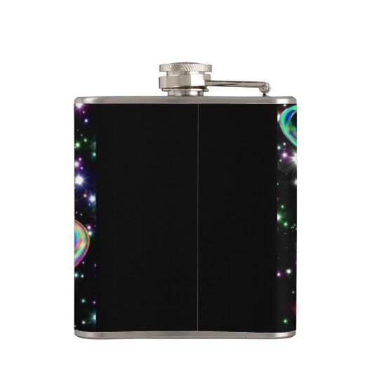 Koel een kolf met kleurrijk melkzuur. heupfles (Achterkant)