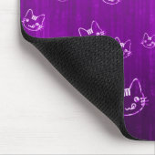 Koel een leuk japans paars kattenneko-patroon muismat (Hoek)