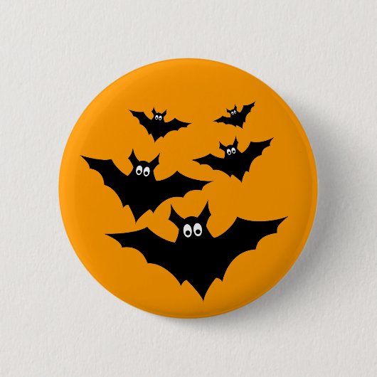 Koel een leuke halloween vleermuts knop ronde button 5,7 cm (Voorkant)