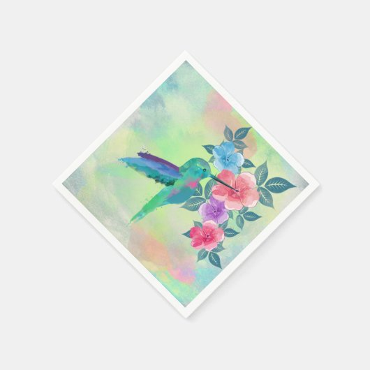 Koel een leuke waterverf met een koele bloem servet (Hoek)