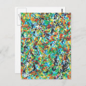 Koel een modern, uniek bloembloemontwerp briefkaart (Voorkant / Achterkant)