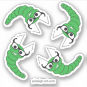 Koel een nerdy caterler met een bril sticker (Voorkant)