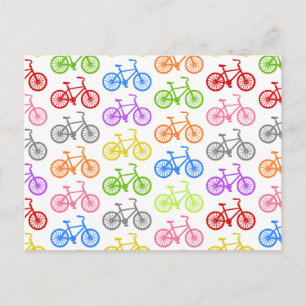 Koel een schattig fietspatroon, kleurloos, naadloo briefkaart