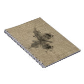 Koel een schattige trendy grijze splatters  vlinde notitieboek (Rechterzijde)