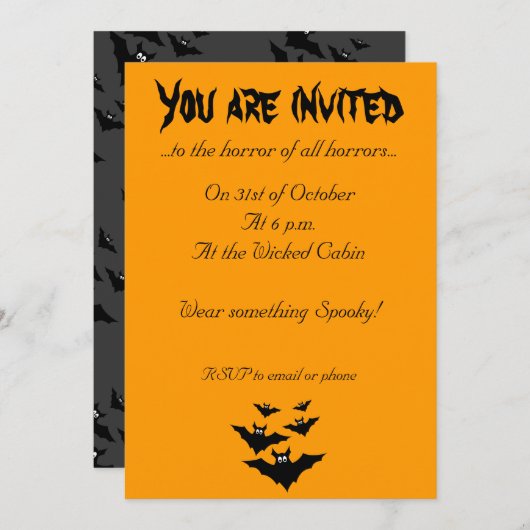 Koel een schattige vliegende vleermuizen Halloween Kaart (Voorkant / Achterkant)