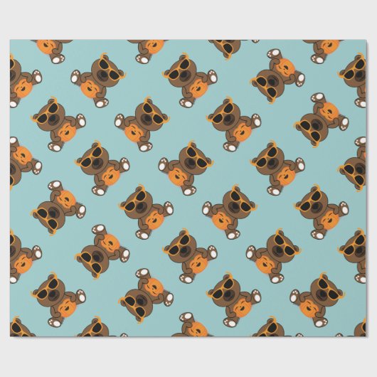 Koel een schattige zonnebril van beer Halloween en Cadeaupapier (Vlak)