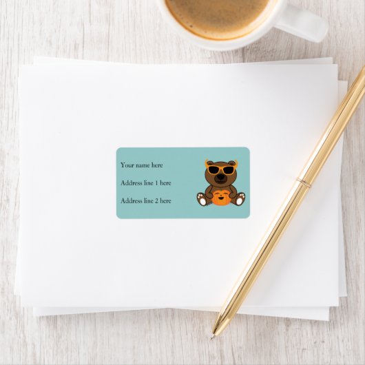 Koel een schattige zonnebril van beer Halloween en Etiket (Insitu)