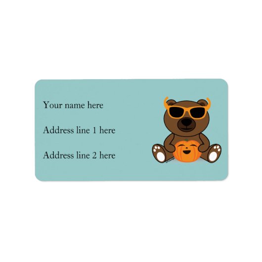 Koel een schattige zonnebril van beer Halloween en Etiket (Voorkant)