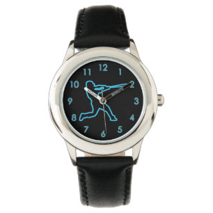 Koel een unieke neonblauwe Baseball-batterij met e Horloge