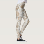 Koel een van een soort efemera bloemenpatroon vrou leggings (Rechts)