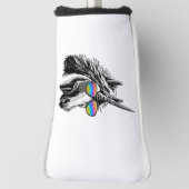 Koel eenhoorn met regenboogzonnebrillen golfheadcover (Draai 90)