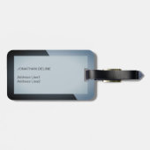 Koel Eenvoudig Donker Geometrisch Vet Monogram Bagagelabel (Achterkant horizontaal)