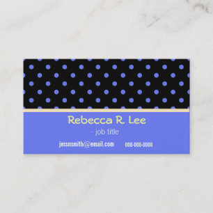 koel, eenvoudig, elegant blauwe polka stippen bedr visitekaartje