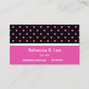 koel, eenvoudig, elegant roze polka stippen bedrij visitekaartje